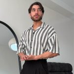 پیراهن آستین کوتاه طرح دار باکسی