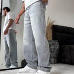 شلوار نیم بگ تینت طوسی