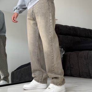 شلوار نیم بگ تینت خاکی