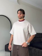 تیشرت بیسیک یقه دو رنگ - Image 2